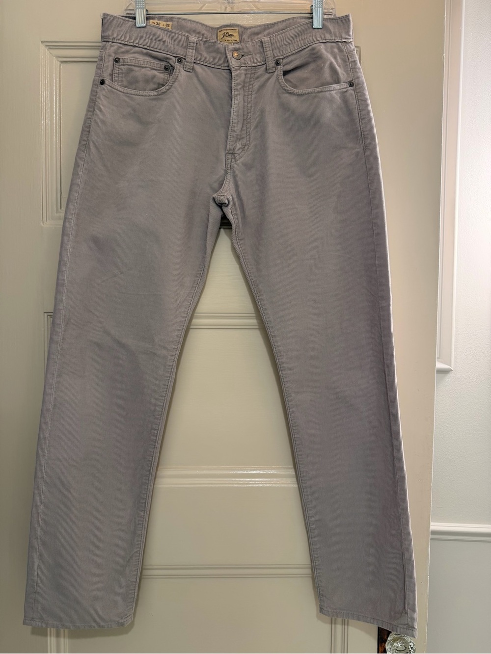 J. Crew Men’s 770 Slim Straight 5 Pocket Cords Light Gray - 32x32